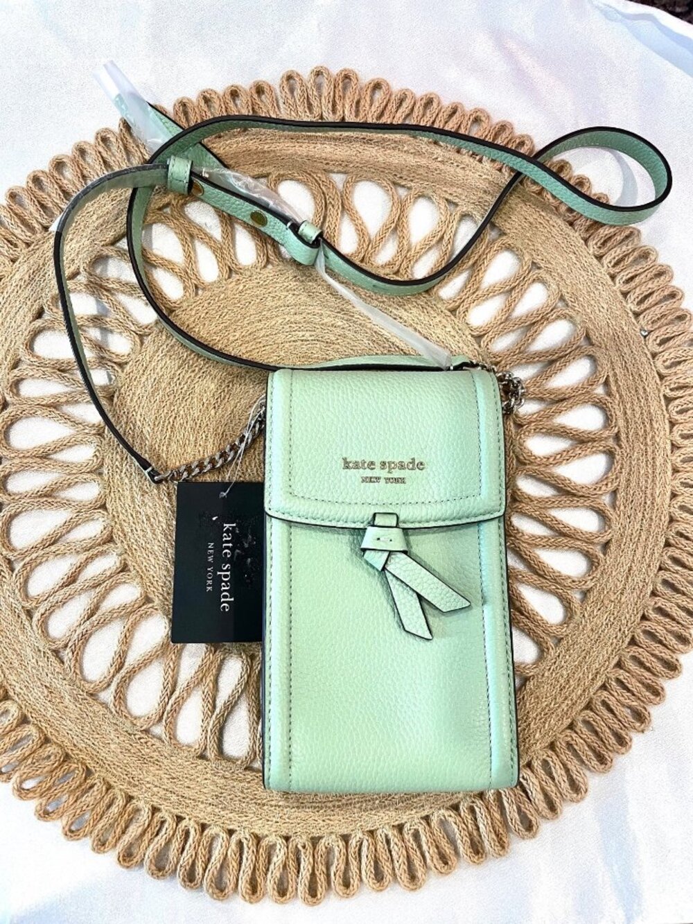 NWT Kate Spade New York Knott North South Photo Crossbody K6376 BeachGlass Green